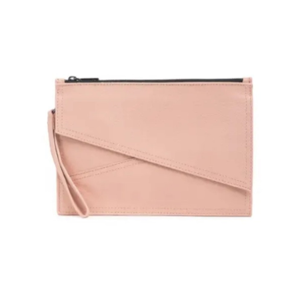 Botkier Clutch Zip Purse Crosstown Large Wrist Strap Leather Color Rossa NIB NWT